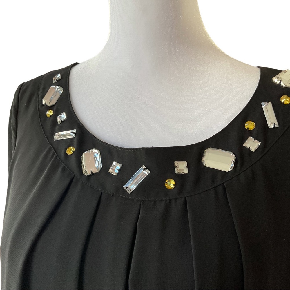 Modest Marina Embellished Dress size 10 Black and Lavender